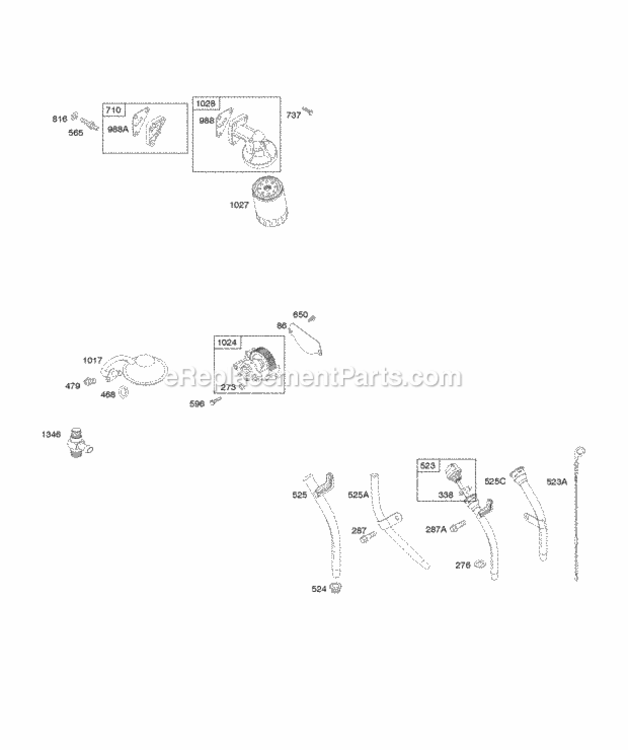 Page Q Diagram and Parts List for 303447-1311-E1  Briggs and Stratton Engine